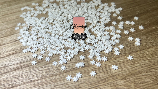 White Snowflake Polymer Slices- 5mm Small