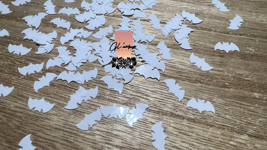 White Bat Shape Chunky Glitter