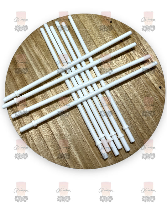24 oz Plastic White Straws - 10.5"