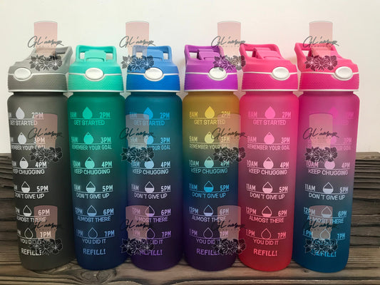 Motivational Fitness 32 oz Spray Water Bottle