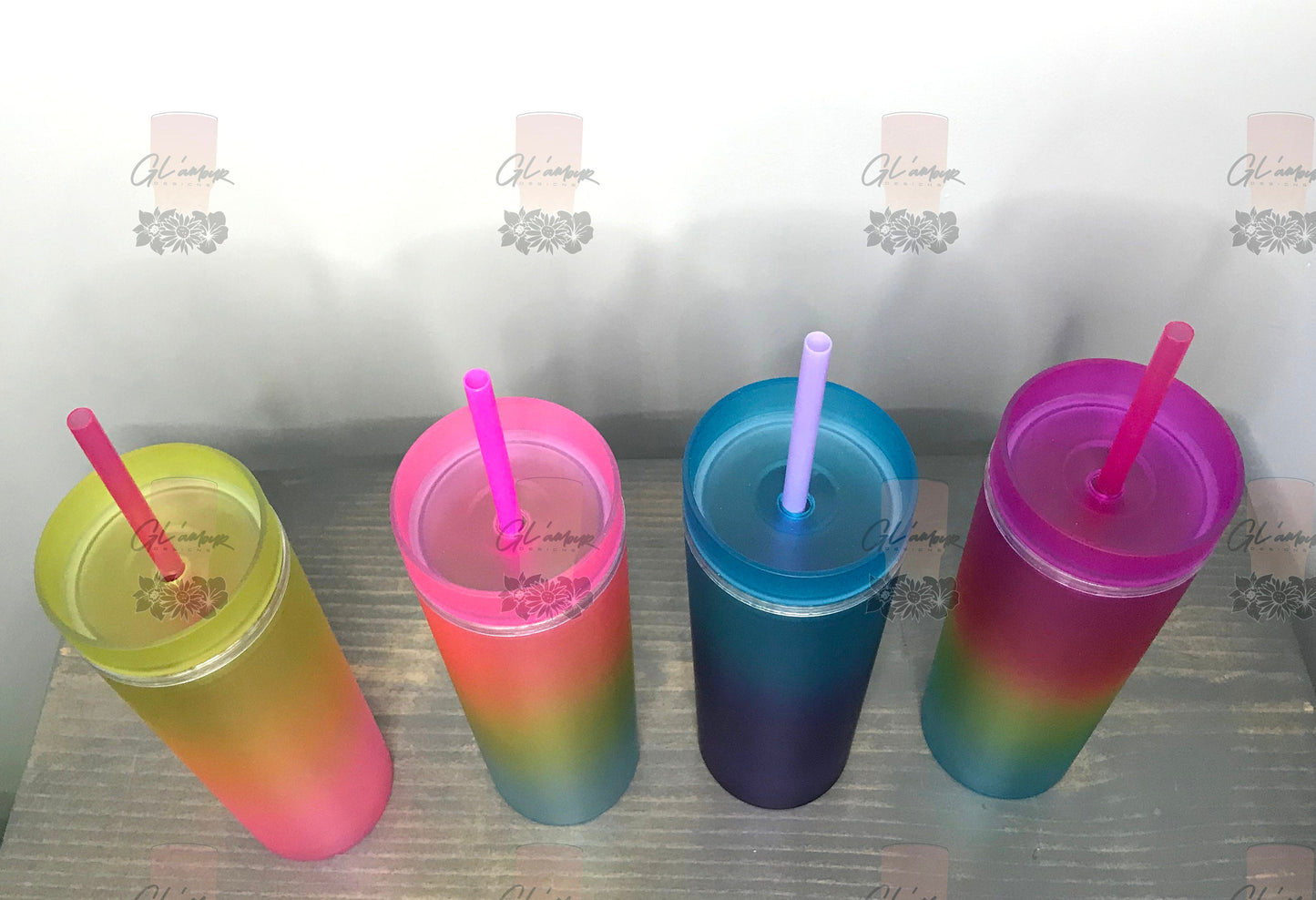 Gradient Ombre Skinny Acrylic 16 oz Tumbler