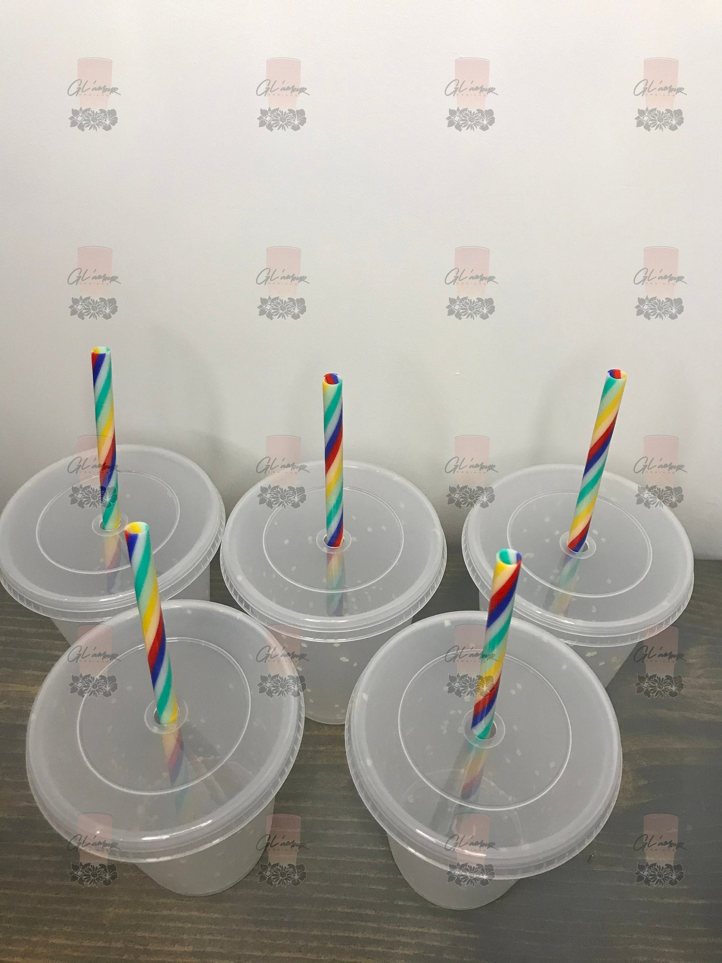 Confetti Cold Cups with Rainbow Straws