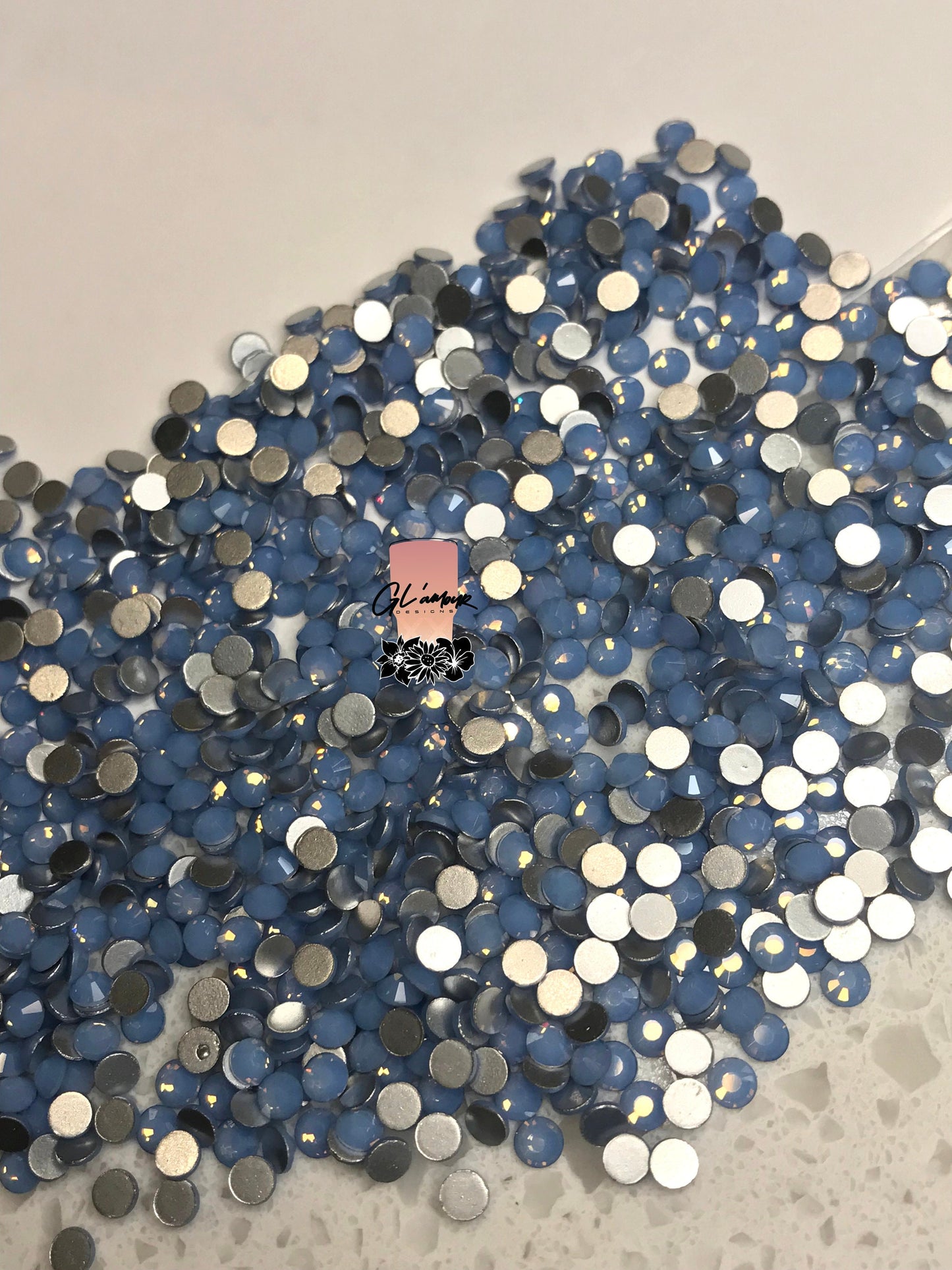 Light Blue Opal Crystal Glass Flat Back Rhinestones - 1,440pcs per bag
