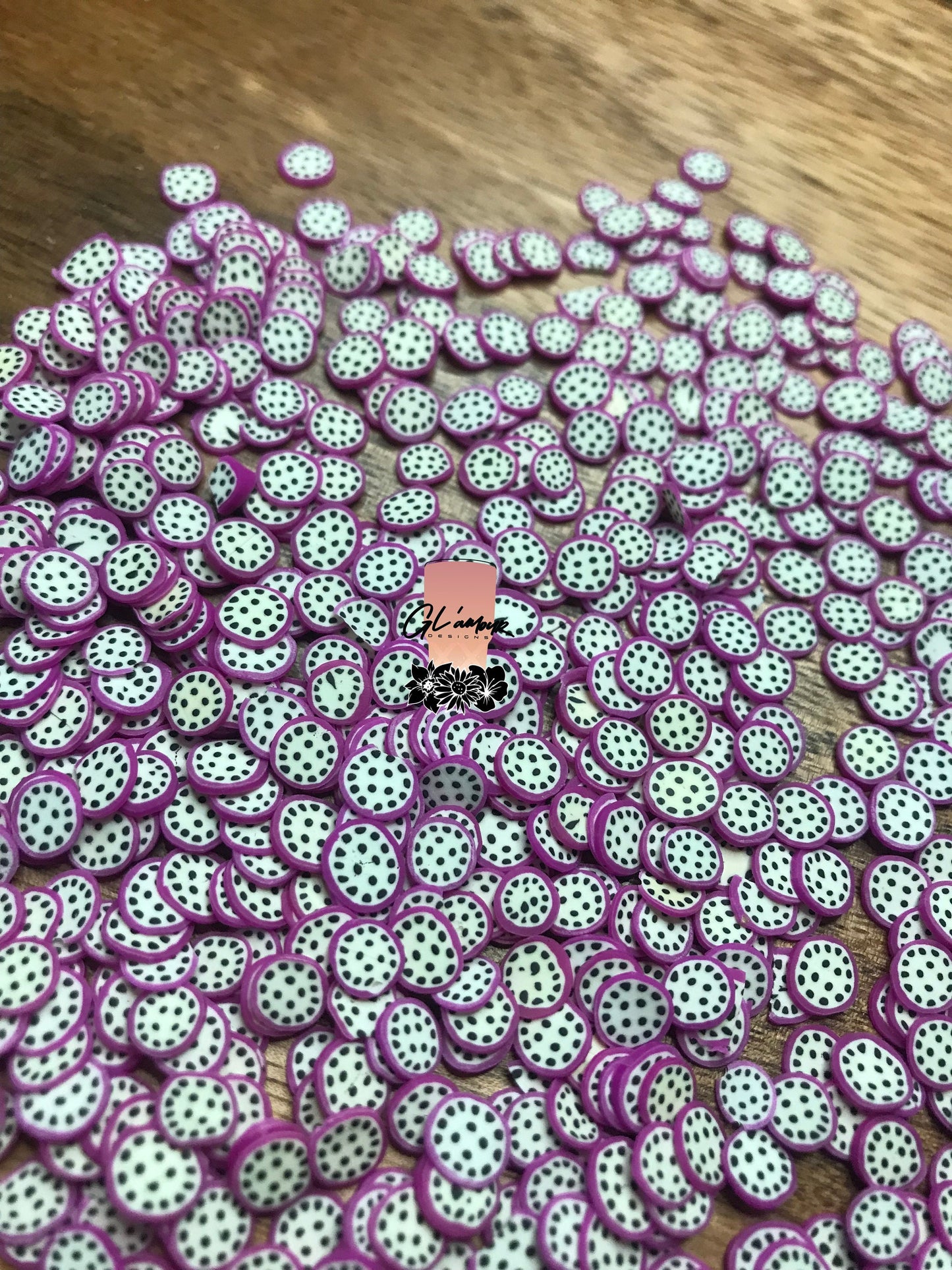 5mm Dragonfruit Polymer Slices - small