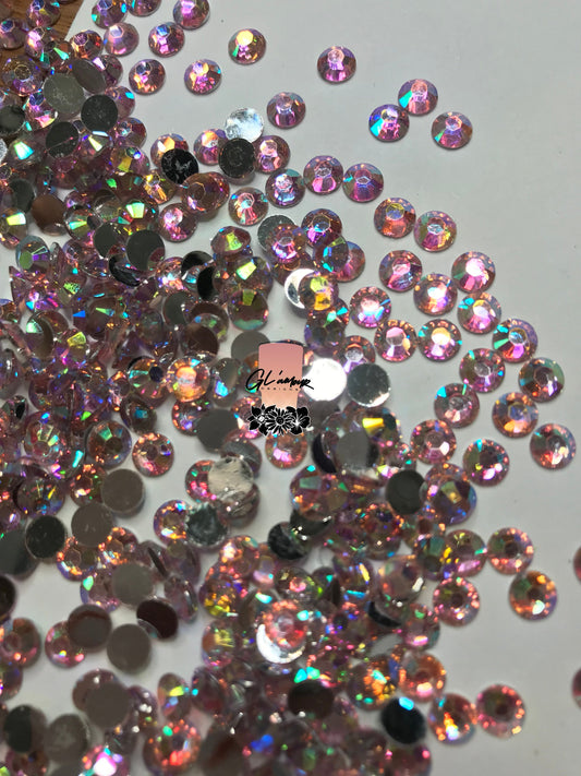 Light Pink Flat Back Resin Rhinestones - 1000 pcs