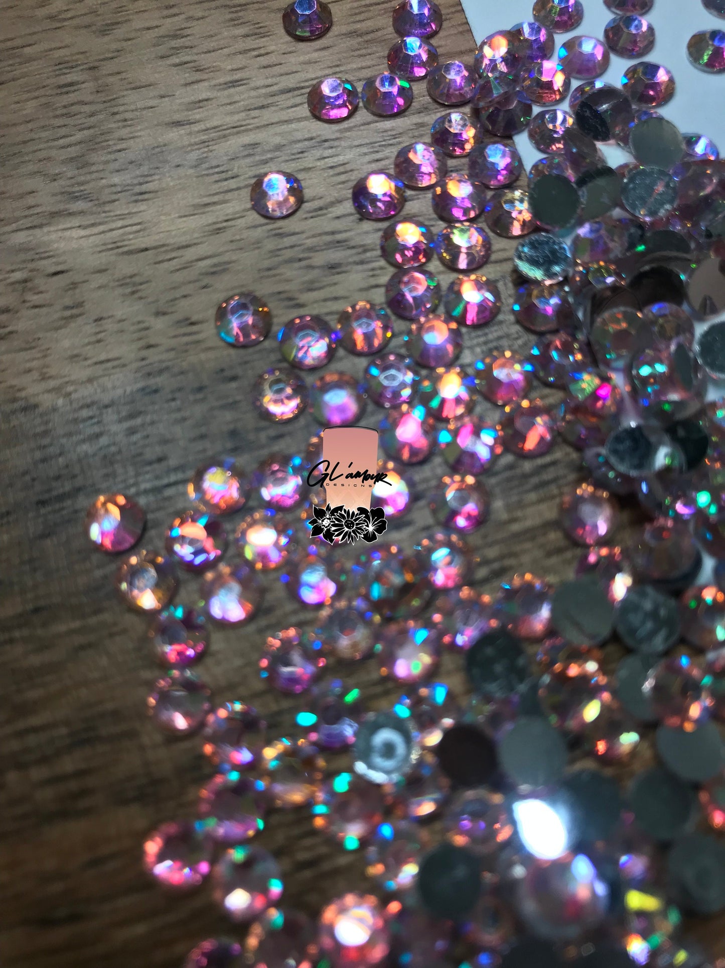 Light Pink Flat Back Resin Rhinestones - 1000 pcs