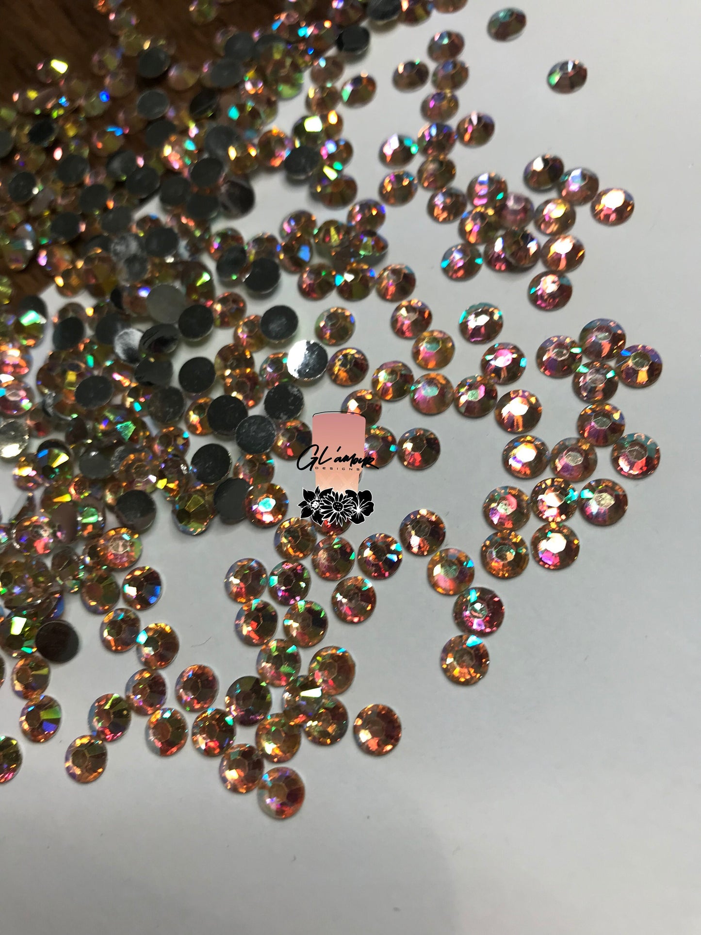 Champagne Flat Back Resin Rhinestones - 1000 pcs