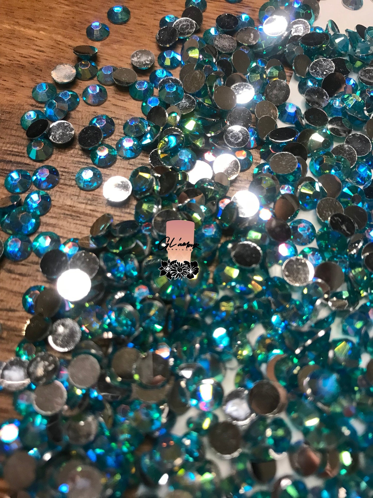 Peacock Blue Flat Back Resin Rhinestones - 1000 pcs