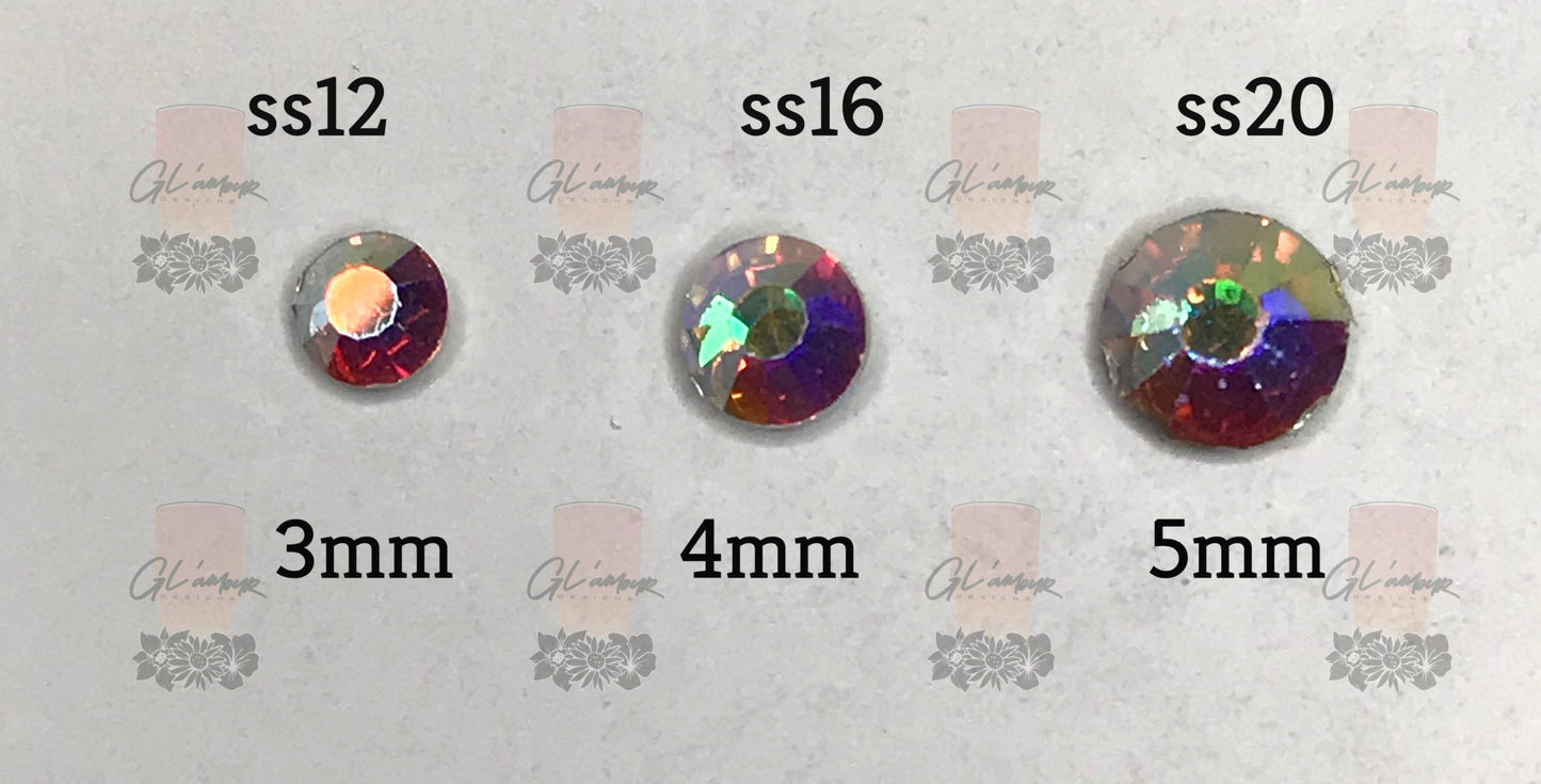 AB Purple Red Back Resin Rhinestones - 1000 pcs