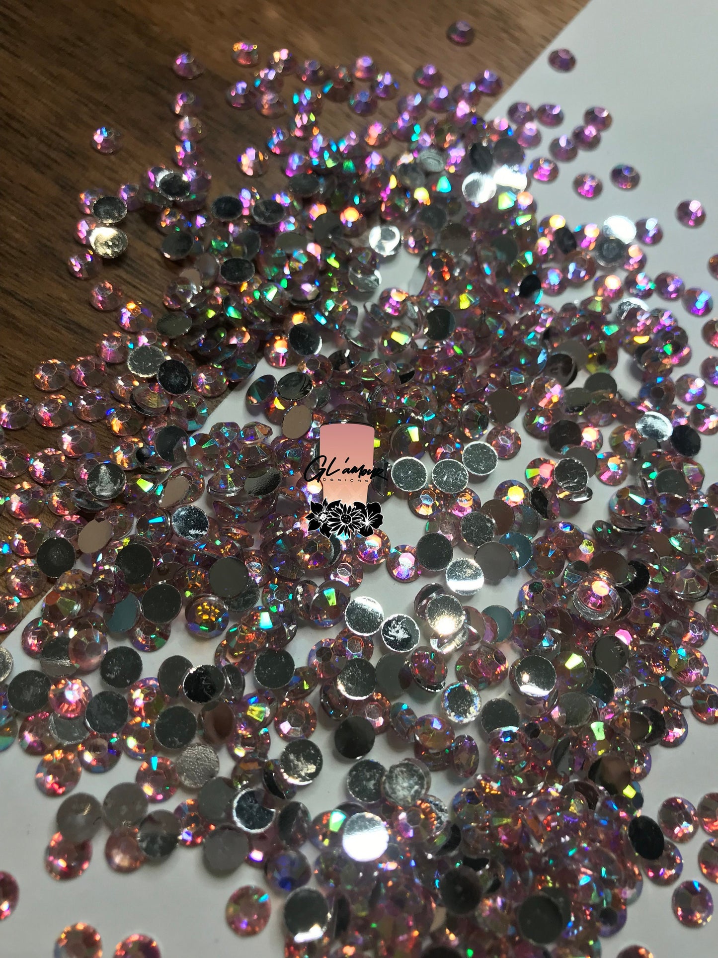 Light Pink Flat Back Resin Rhinestones - 1000 pcs