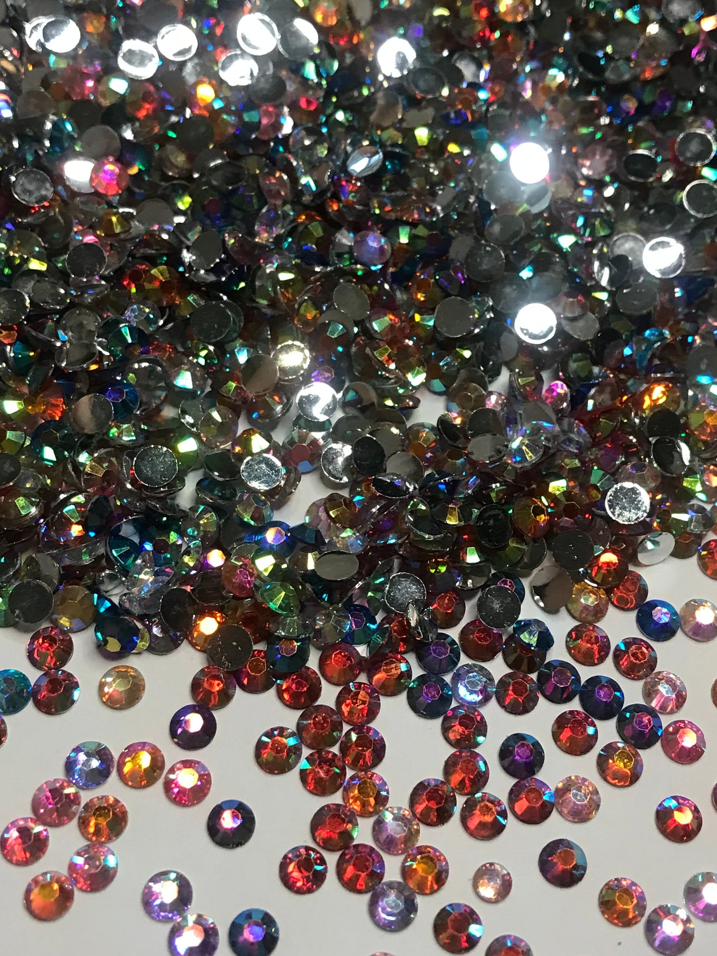 AB Mix of 11 Colors Flat Back Resin Rhinestones - 1000 pcs