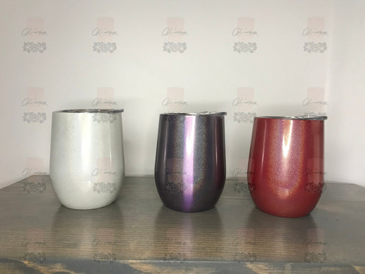 Glitter 12 oz Wine Stainless Tumbler