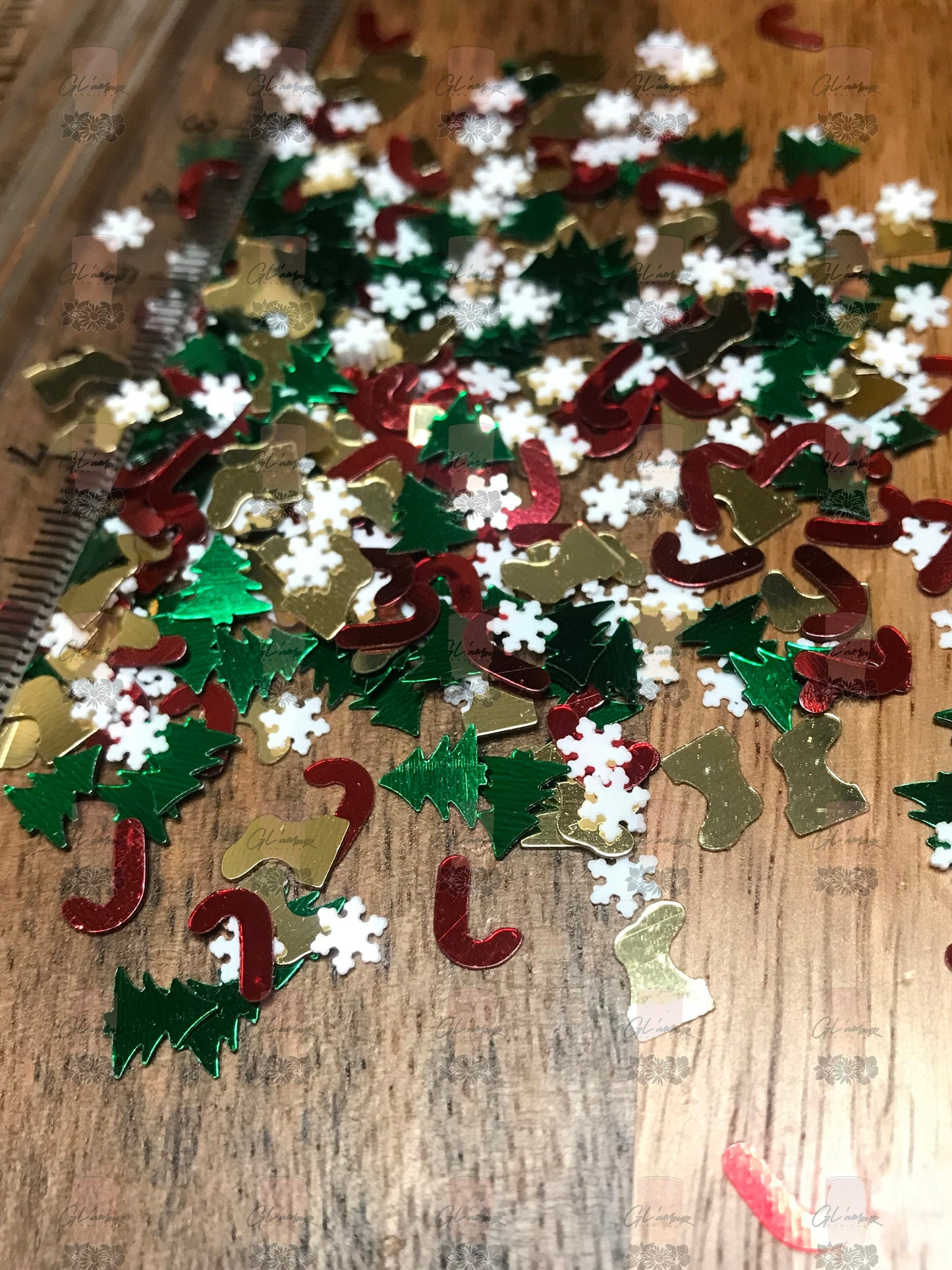 Christmas Shape Glitter, Solvent Resistant Confetti