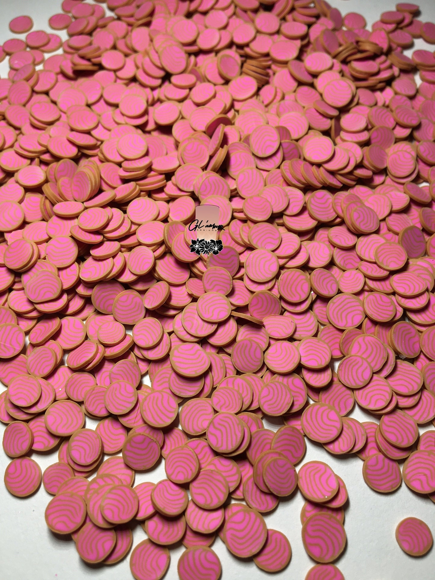 5mm Pink Concha Polymer Slices -small