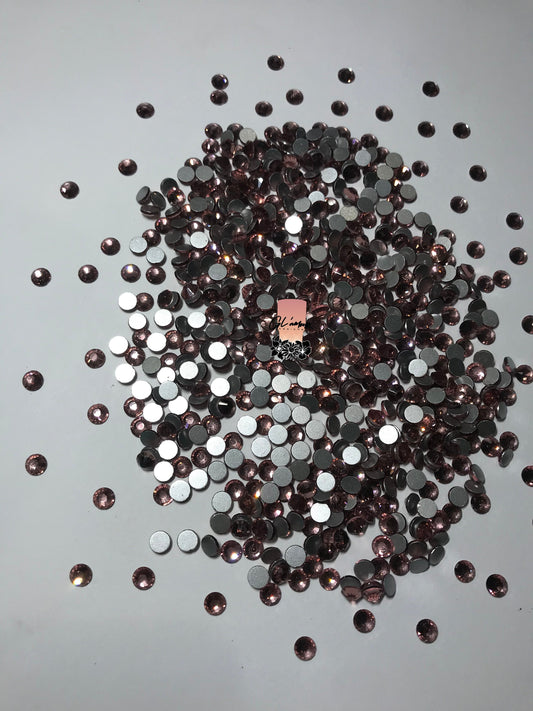 Plum Crystal Glass Flat Back Rhinestones - 1,440pcs per bag
