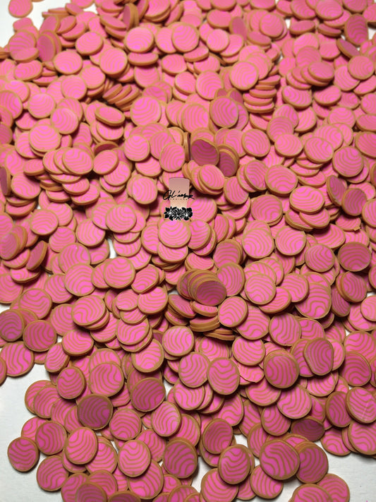 5mm Pink Concha Polymer Slices -small