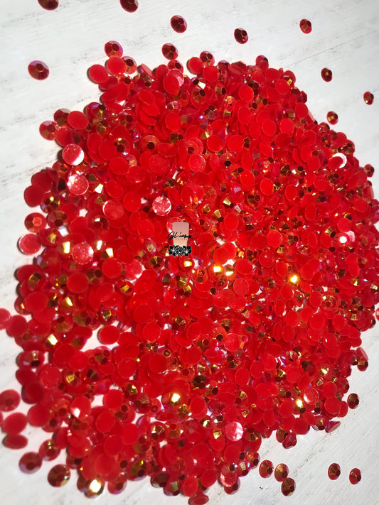 AB Jelly Red Flat Back Resin Rhinestones - 1000 pcs