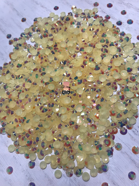 AB Jelly Peach Flat Back Resin Rhinestones - 1000 pcs
