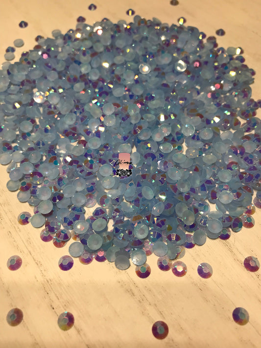 AB Jelly Light Sapphire Flat Back Resin Rhinestones - 1000 pcs