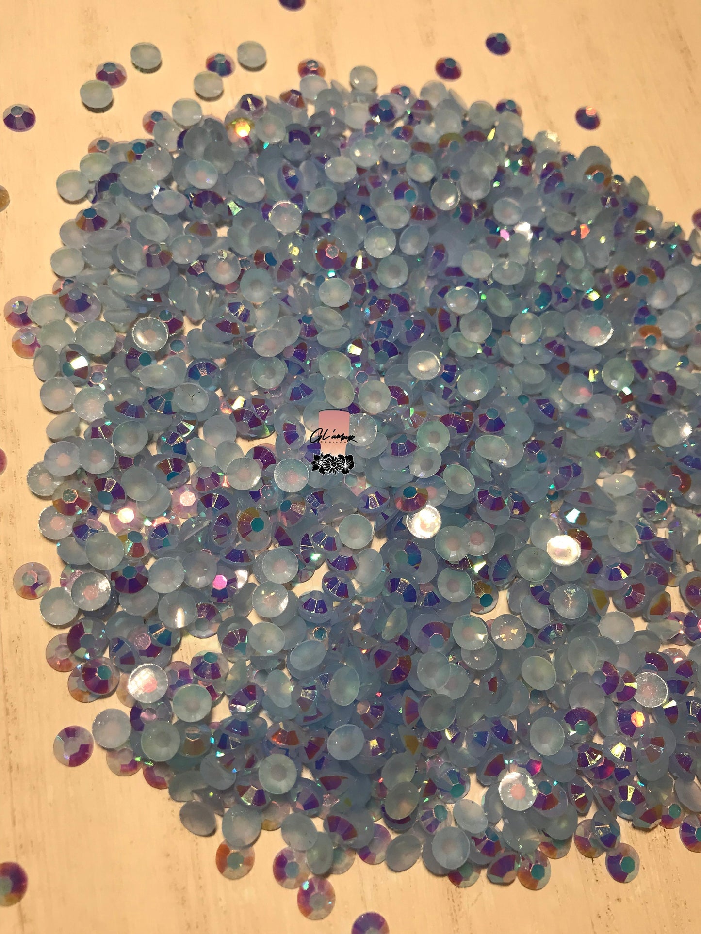 AB Jelly Light Sapphire Flat Back Resin Rhinestones - 1000 pcs