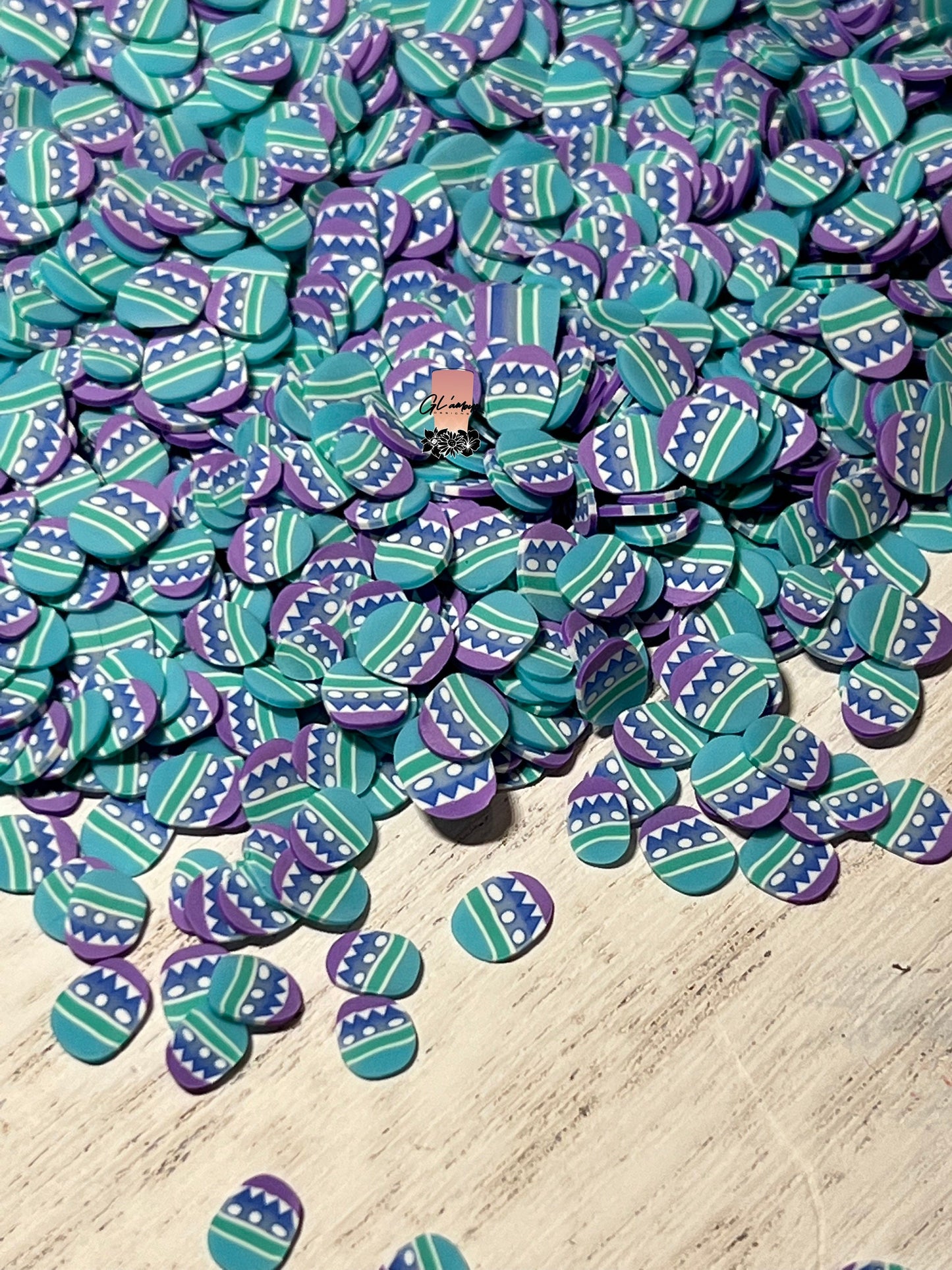 Easter Egg (Blue-Purple) Polymer Slices -small 5mm