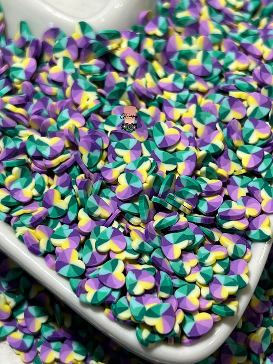 5mm Heart Tie Dye (Blue-Purple) Polymer Slices -small