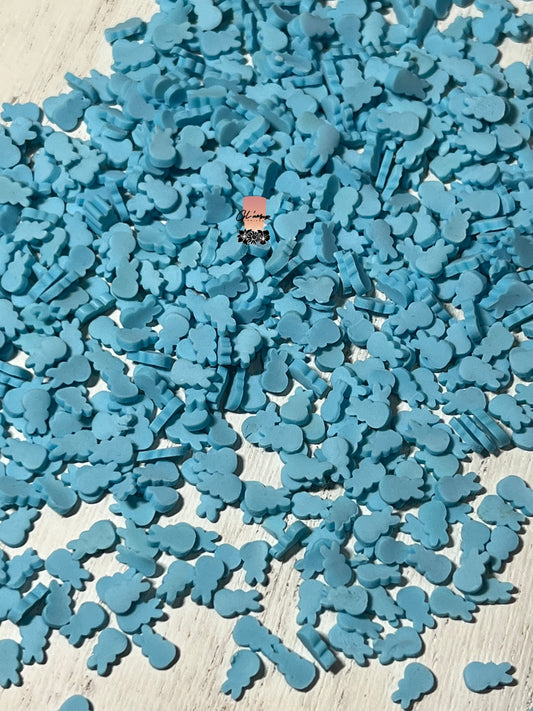 Light Blue Bunnies Polymer Slices - small 5mm