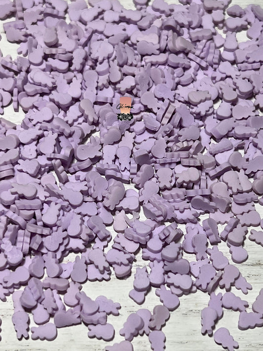 Lilac Bunnies Polymer Slices - small 5mm