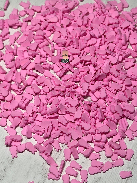 Pink Bunnies Polymer Slices - small 5mm
