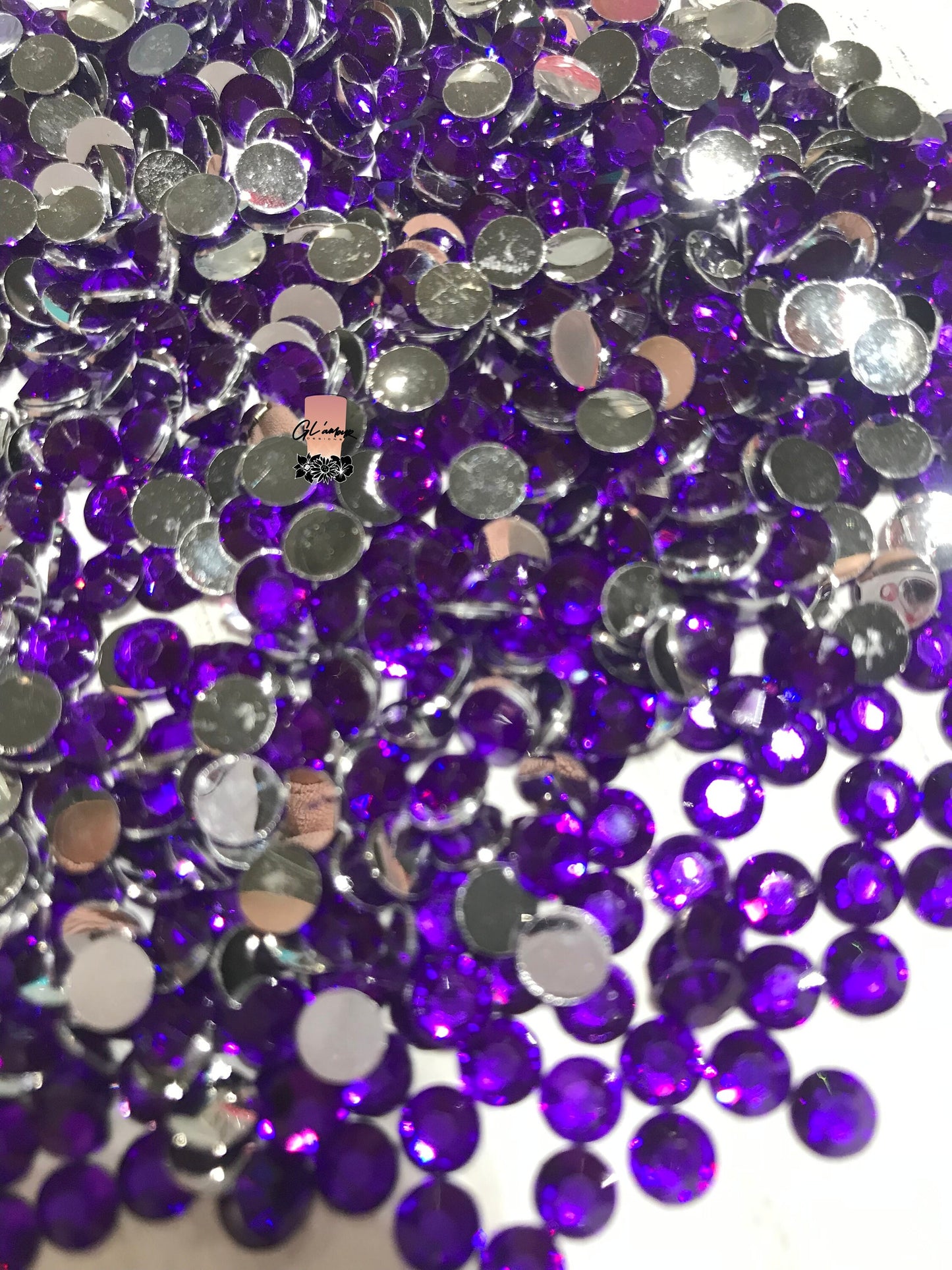 Violet Flat Back Resin Rhinestones - 1000 pcs