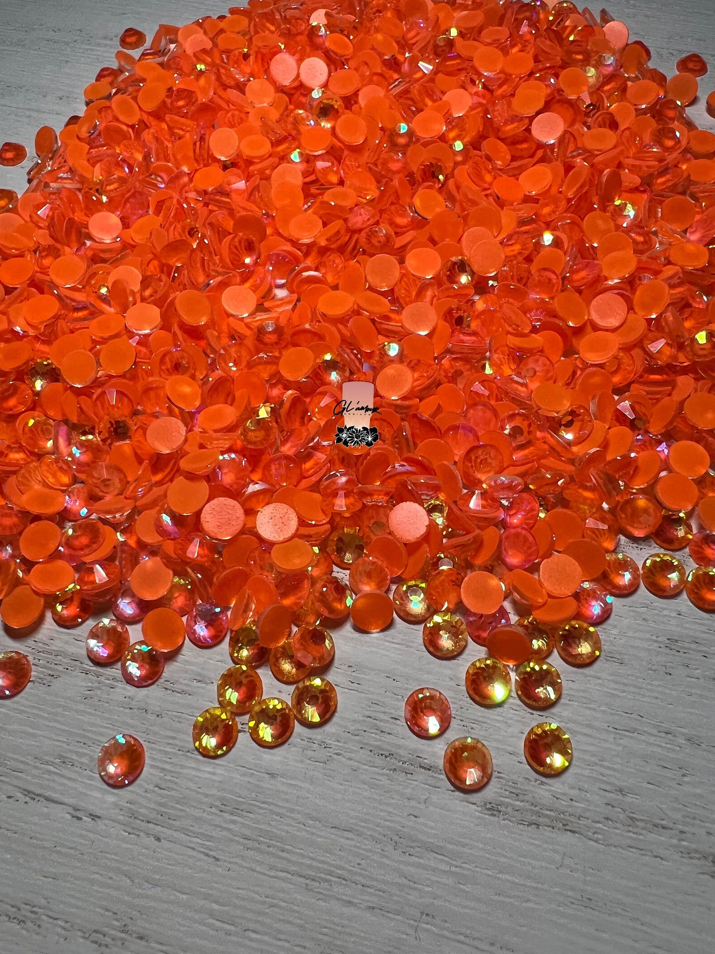 Glow in The Dark Orange Rhinestones - 1,440 pcs