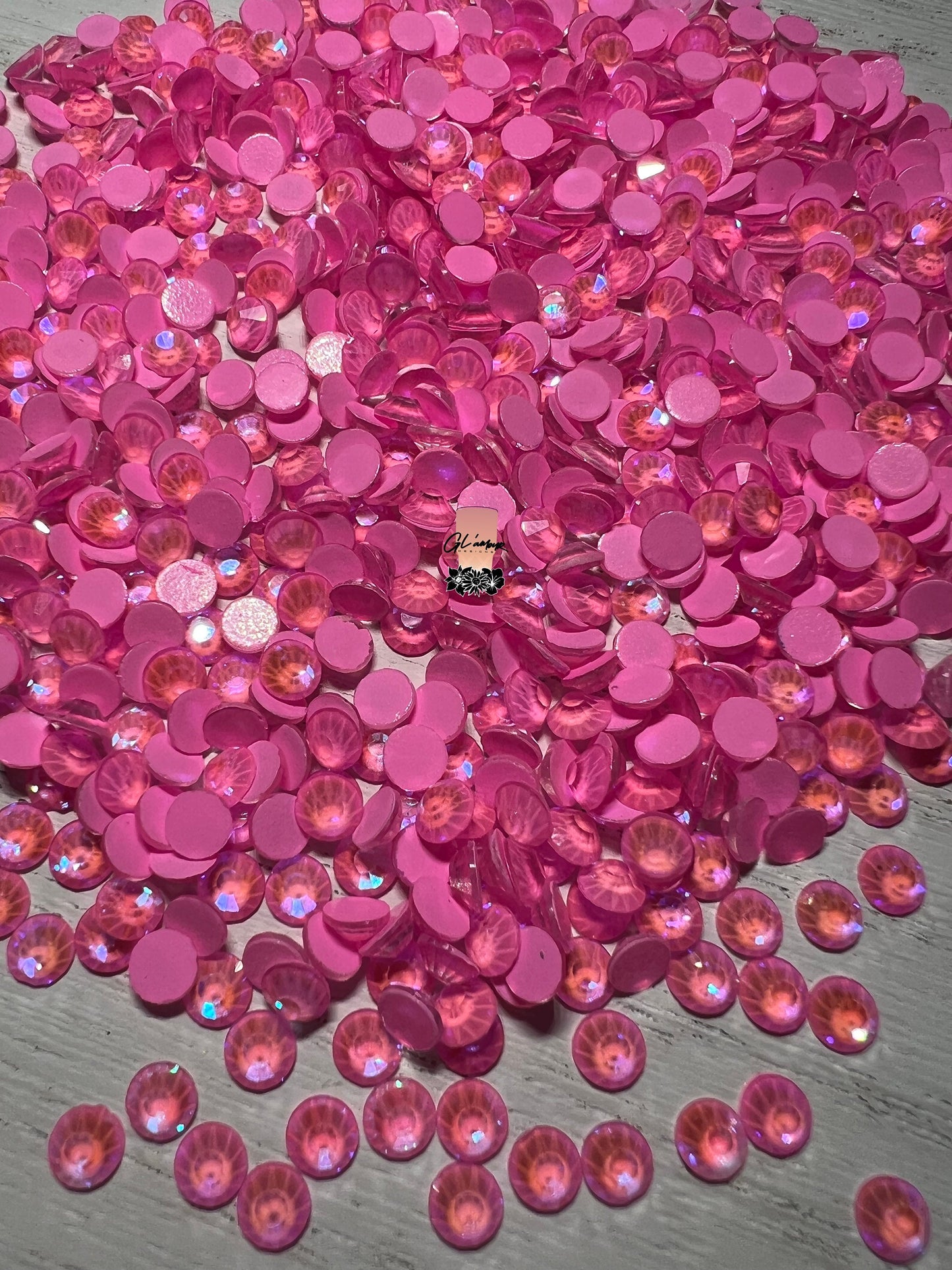 Glow in The Dark Pink Rhinestones - 1440 pcs