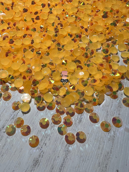 AB Jelly Orange Red Flat Back Resin Rhinestones - 1000 pcs