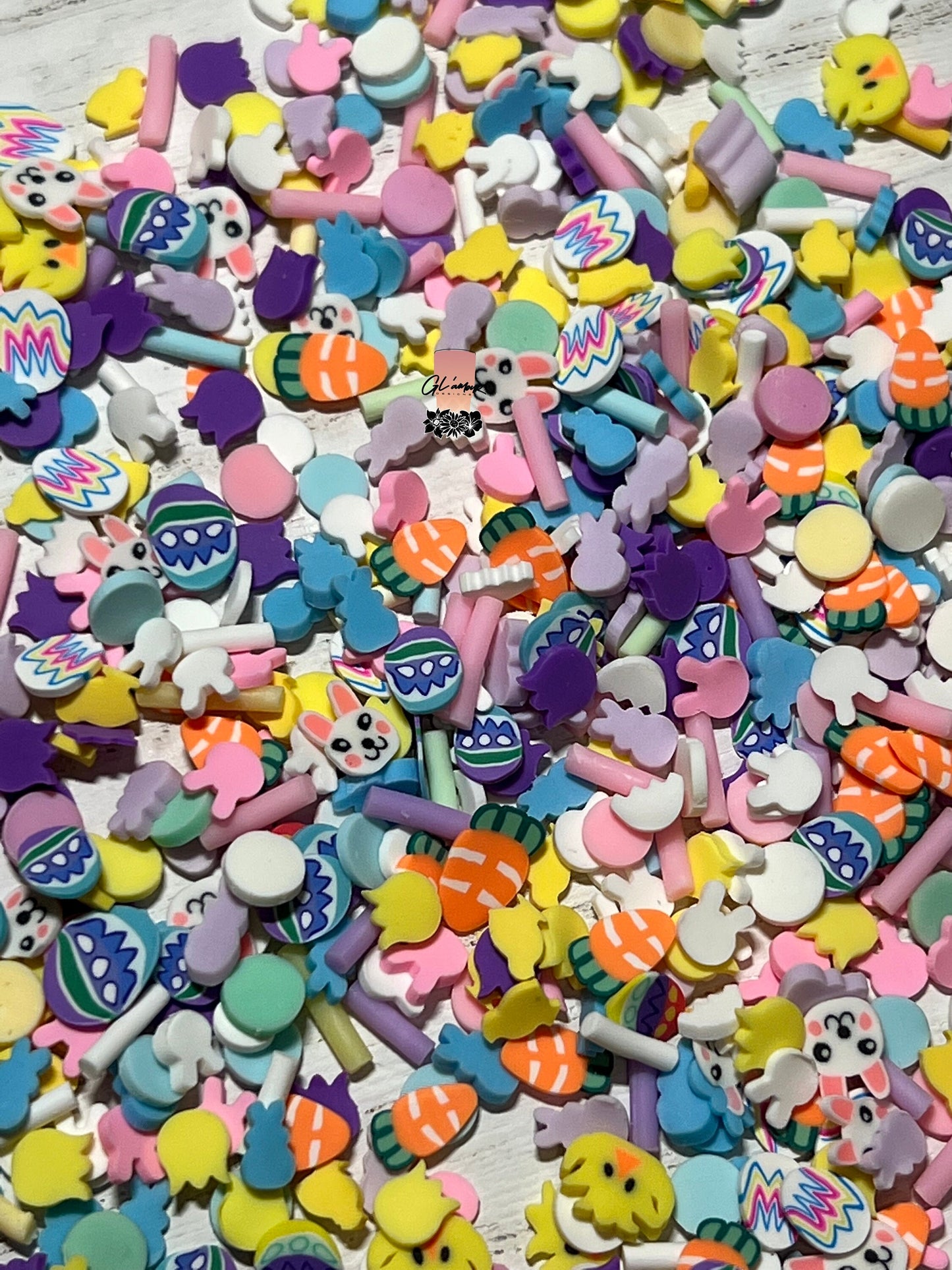 Bunny Easter Mix Polymer Slices -small 5mm