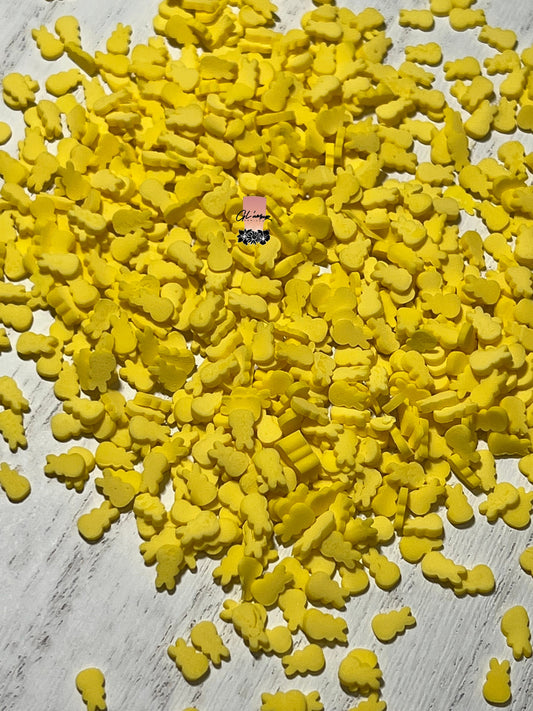 Yellow Bunnies Polymer Slices - small 5mm