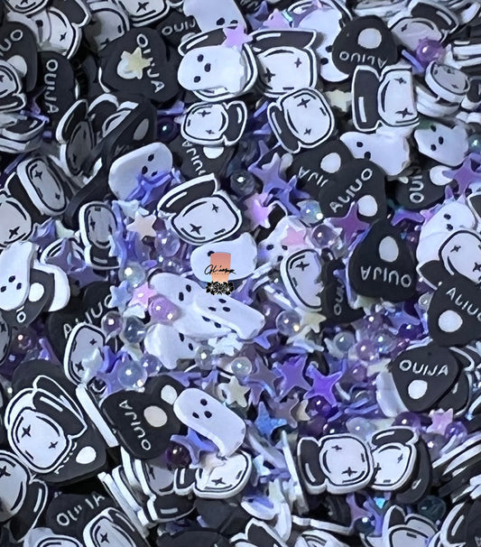 Ouija Crystal Ball Mix Polymer Slices - small 5mm