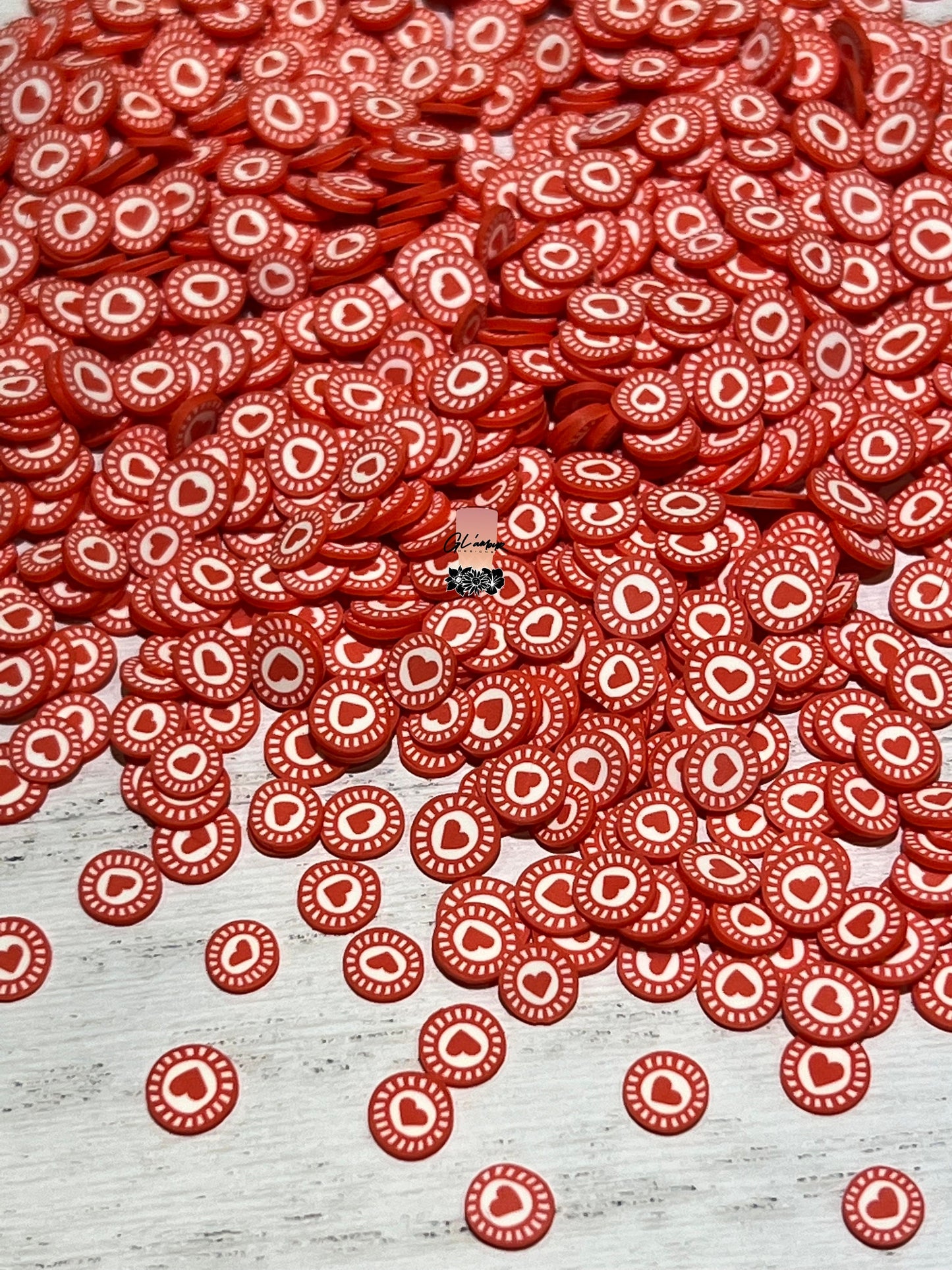 Heart Chip Polymer Slices - small 5mm