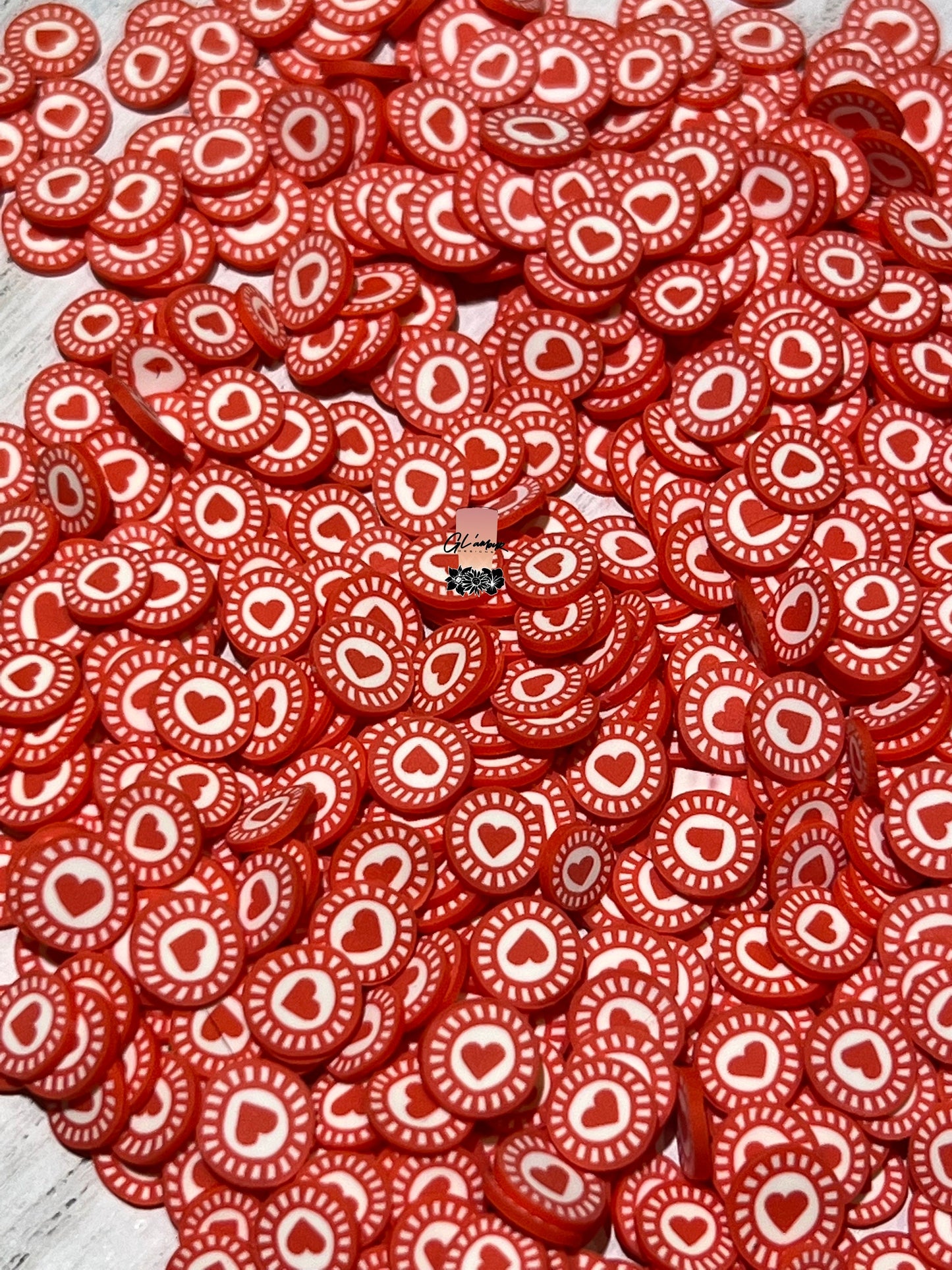 Heart Chip Polymer Slices - small 5mm