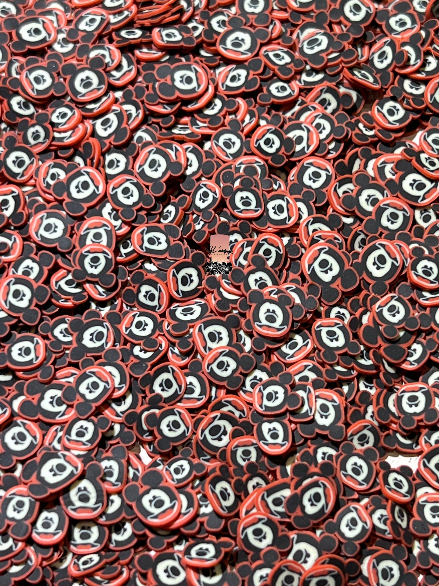Smiley Mouse Head Polymer Slices - small 5mm