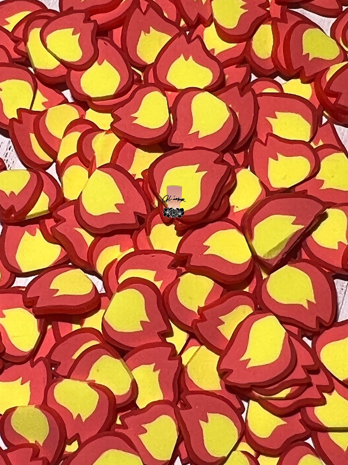 Fire/Flame Polymer Slices -large 10mm