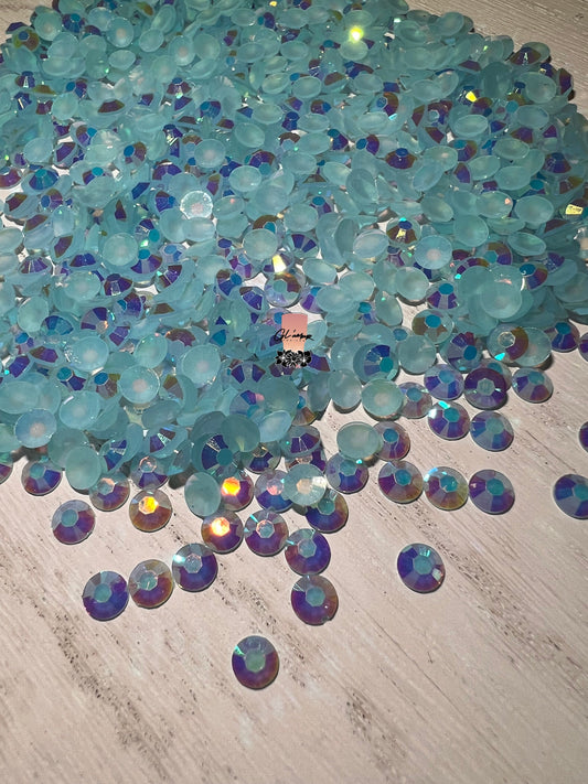 AB Jelly Light Aquamarine Flat Back Resin Rhinestones - 1000 pcs