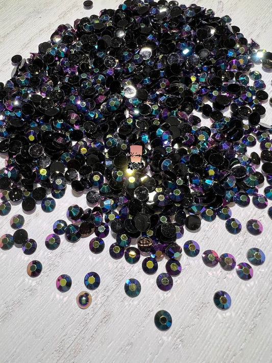 AB Purple Red Back Resin Rhinestones - 1000 pcs