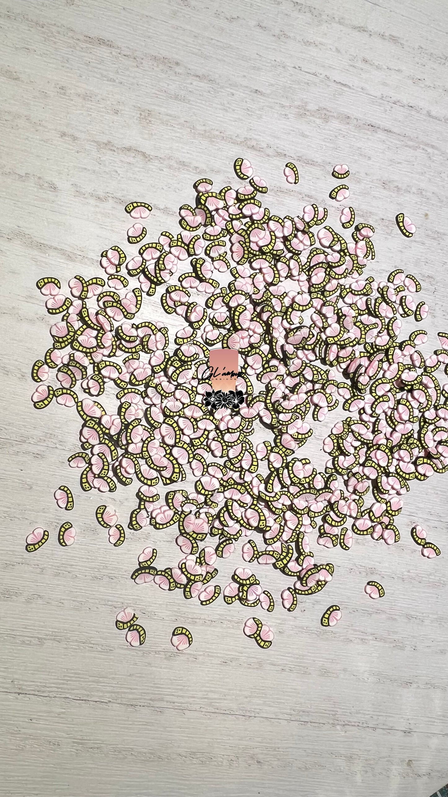 Pink Butterfly Polymer Slices- 5mm Small