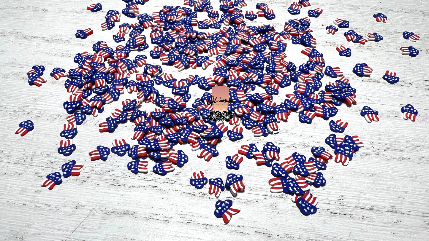 American Flag Shooting Star Polymer Slices - 5mm Small