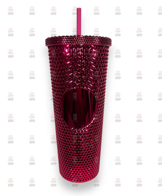 Hot Pink Metallic Stud 24 oz