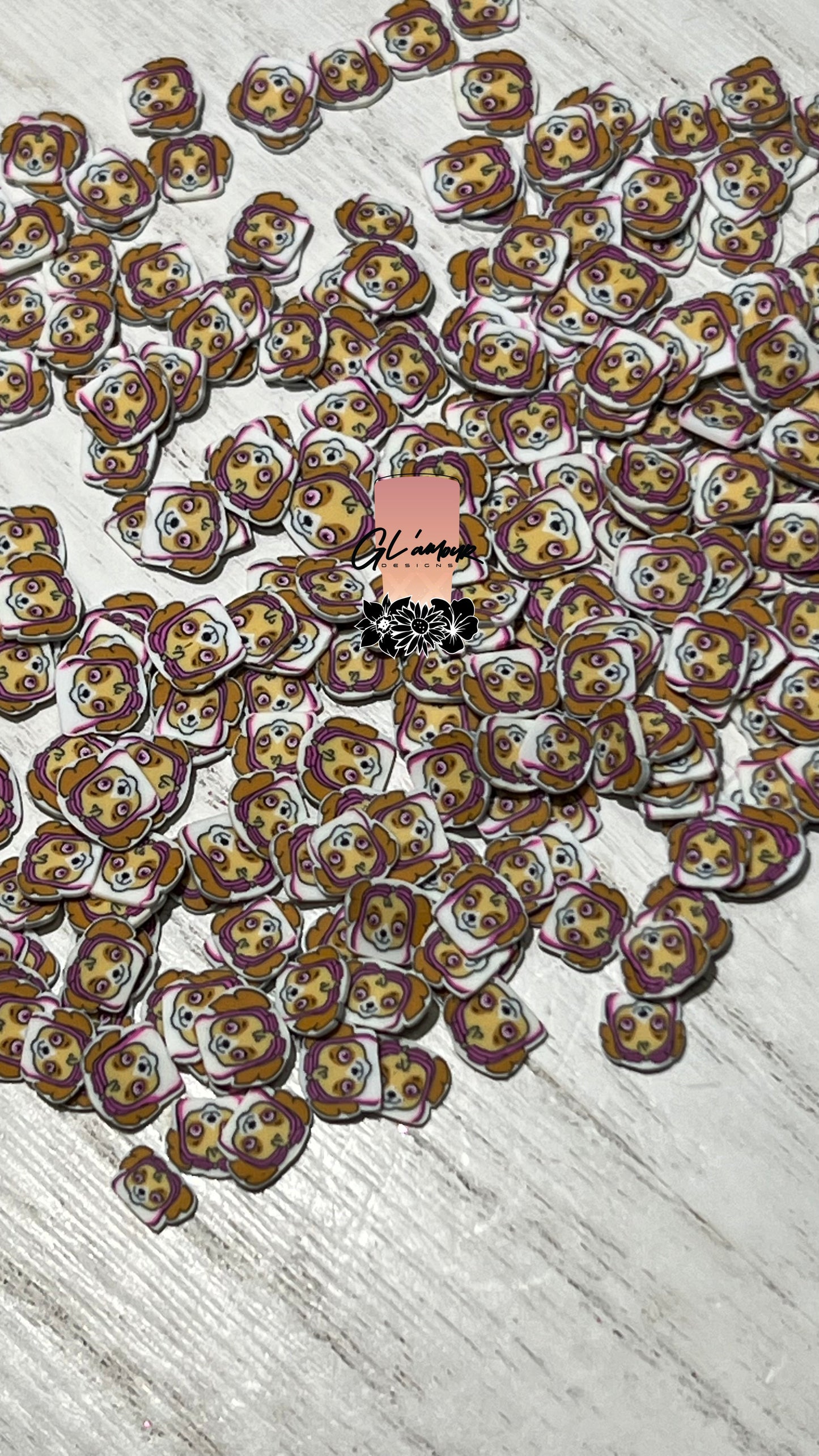 Pink Dog Patrol Polymer Slices - 5mm Small