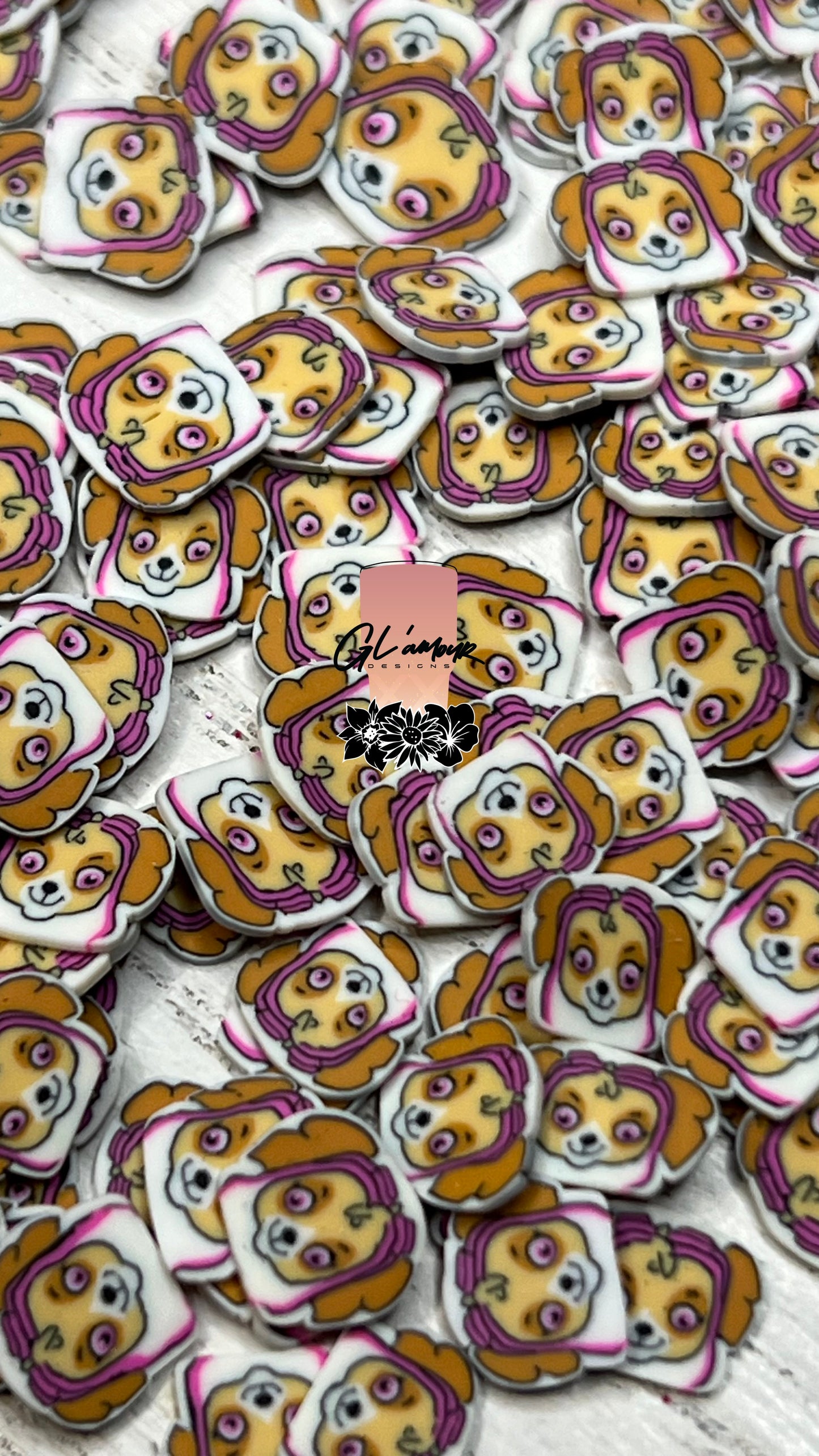 Pink Dog Patrol Polymer Slices - 5mm Small