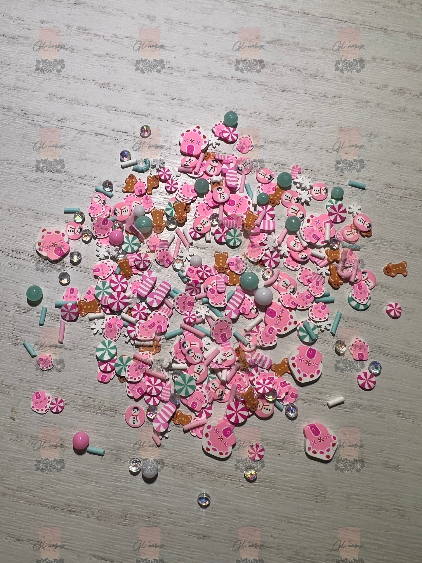 Pink Gingerland Sprinkle Mix with Diamonds - Small 5mm and 10mm Large