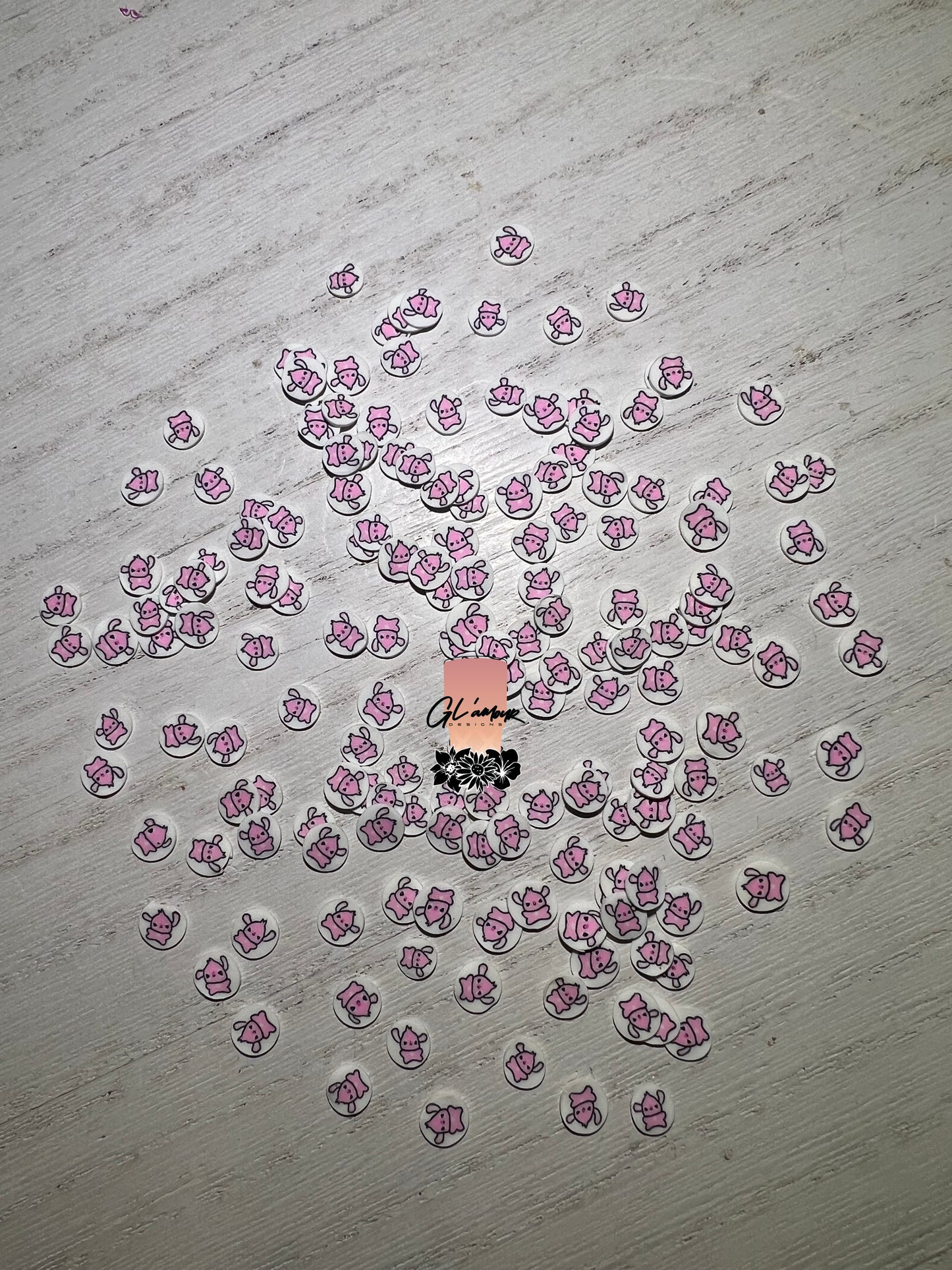 Pink Ohana Friend Polymer Slices - 5mm Small