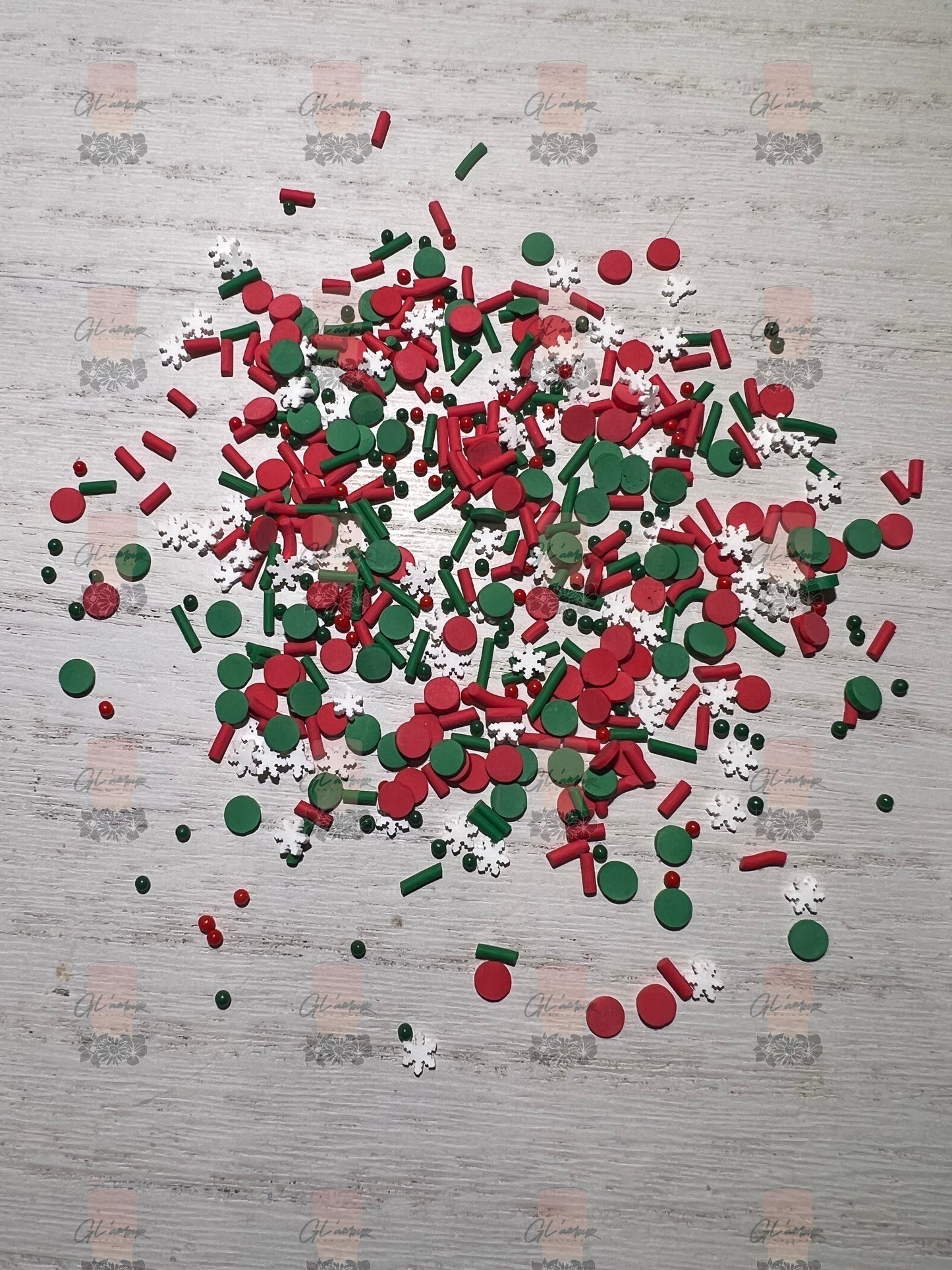 Red and Green Snowflake Mix - Small 5mm